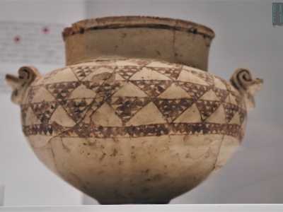 I reperti che provengono da Palese sono tre. Il primo � un'olla risalente alla met� del V millennio a.C: un vaso in ceramica di �Serra d�Alto�, cos� definito dal nome dell�omonima localit�, nel Materano, in cui per la prima volta fu rinvenuto questo tipo di lavorazione
